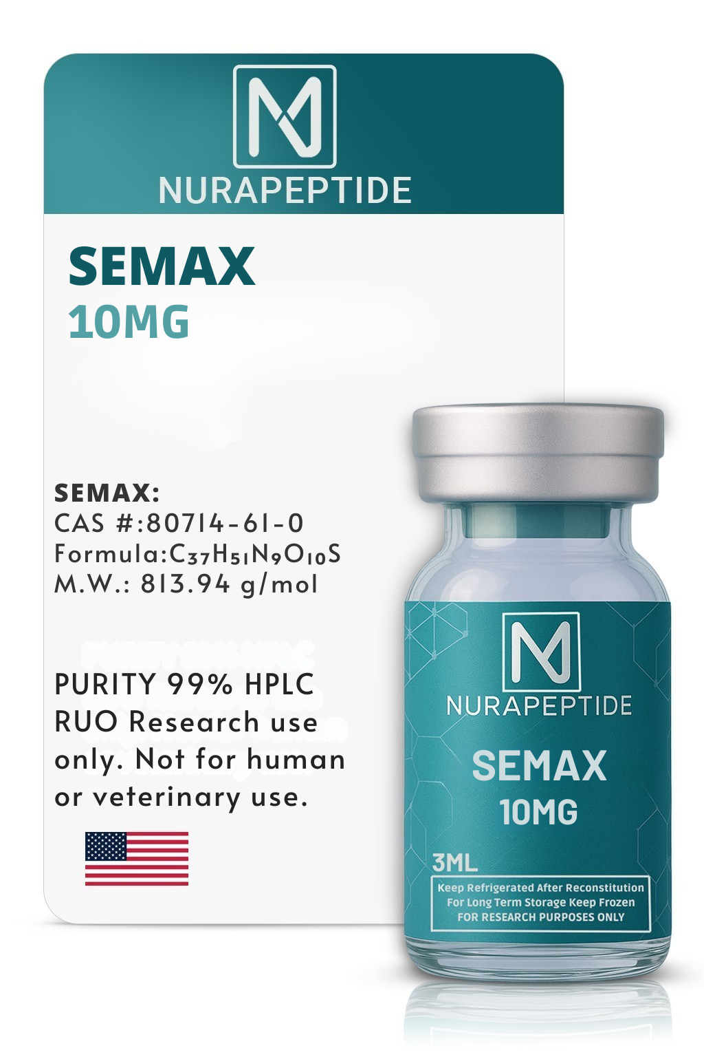 Semax (10mg) Lyophilized Peptide – Laboratory Research Standard