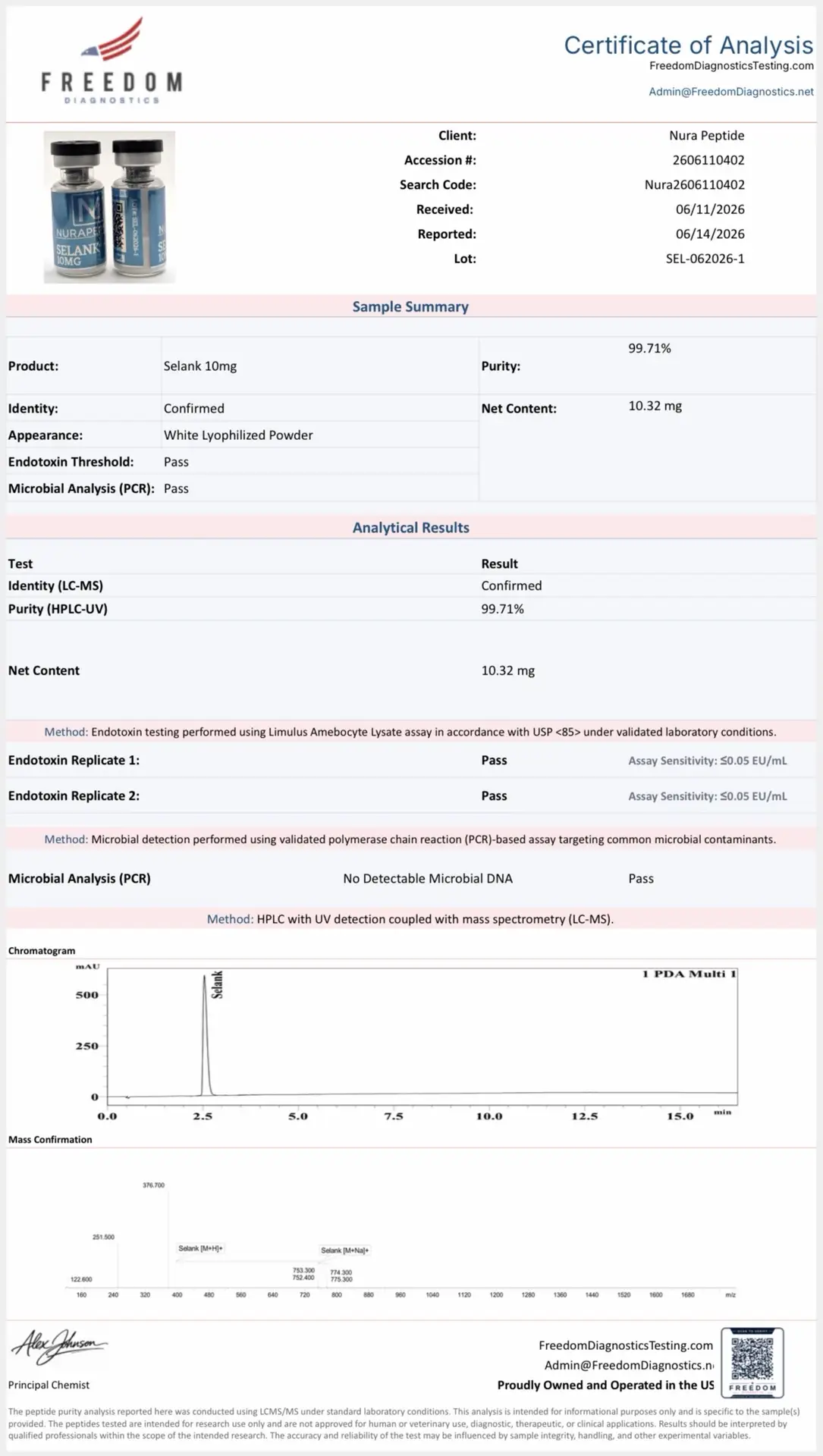 Selank 10MG – Analytical Laboratory Reagent